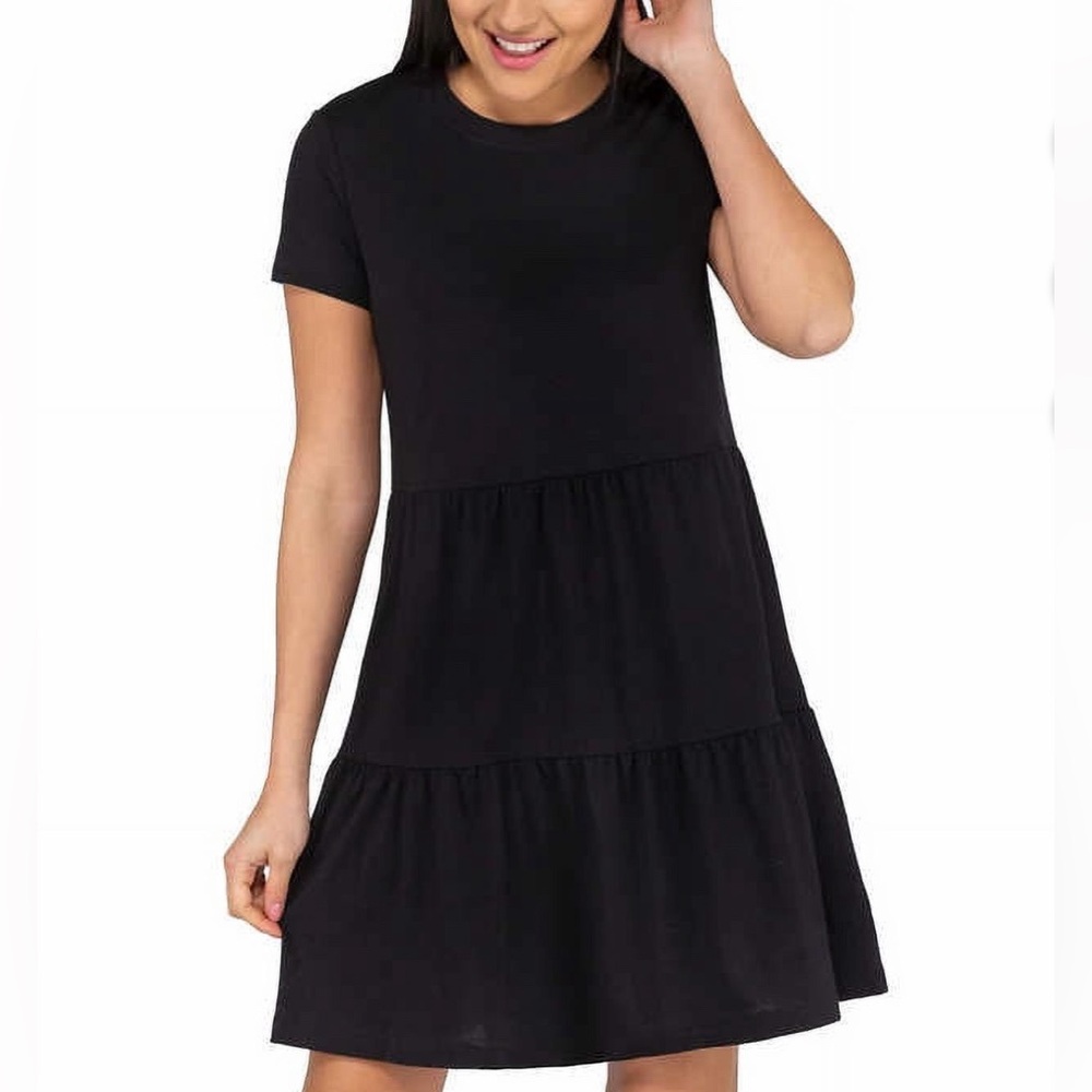 NWOT Nicole Miller New York Short Sleeve Black Tiered Dress Plus Size 3x